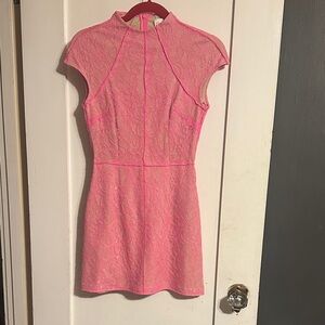 Chic Pink Lace Mini Dress